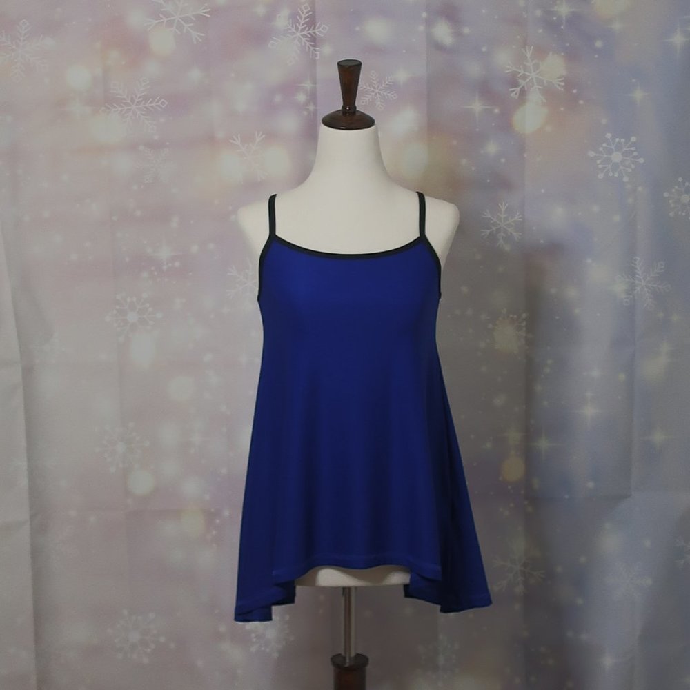 Dark Blue Open Back Athletic Tank Top